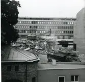Västerås, Centrum, kv. Manfred.
Rivningen av Svenska Handelsbanken, 1972.