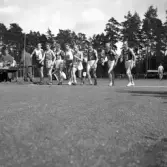 SM i gång på Värendsvallen, 1943. 
Start i 15km gångtävling.