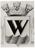 Växjö stads vapen, dock ej inregistrerat hos statsheraldikern.
W:et användes länge på polisknappar och polisbricka.