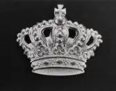 Mössmärke i mässing, kunglig krona (tre storlekar).
Trol. sekelskiftet 1900.