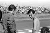 Racerföraren Tetsu Ikuzawa onför Kanonloppet i Karlskoga. 1968-08-11