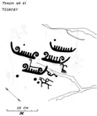 Hällristning Tegneby. Tanum 61:1, L1968:7802