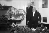 Albert Lundin med hustru, firar sin 75-års dag, Börsta, Tuna, Uppland 1949