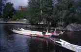Tomma drakbåtar vid Slussholmen på Båtens dag, 1994-06-03