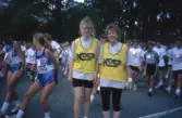 Gemensam uppvärmning före Cajsa Warg loppet, 1992