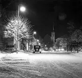 Centralgatan en vinterkväll