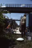 På kajen vid slussning Dalslands kanal, 1977