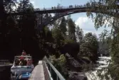 I väntan på slussning vid Håverud i Dalslands kanal, 1977