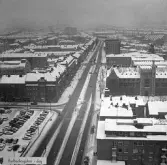 Rudbecksgatan mot öster från Drottninggatan, 1960-tal