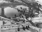 Flygfoto över Gustavsviksbadet, 1970-tal