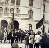 Frälsningsarmén utanför gamla teatern, 1970-tal