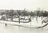 Cyklist vid Längbrotorg, 1960-tal