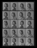 Kvinnoporträtt, polyfoto. Kerstin Barkman, Herrevad. Ur Gustaf Åhmans samling.