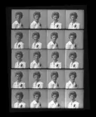 Porträtt, polyfoto. Konfirmation. 
Monika Johansson. Stationsgatan 12, Kolbäck.
Ur Gustaf Åhmans samling.