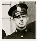 Poliskonstapel Yngve Cronstam, Växjö, 1937.
Utsnitt ur gruppfoto av Växjö poliskår.