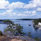 Vy över Nynäshamns hamn