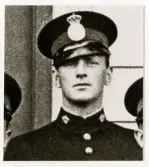 Poliskonstapel Uno Logarn, Växjö 1937.
Utsnitt ur gruppfoto visande Växjö poliskår.