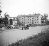 Häst och vagn på Centralgatan