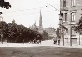 Bokhandlare Mathias Cornelius Aaröes fotosamling
Plantagegatan med Oscar Fredriks kyrka och skolhus