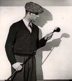 Man i golfklädsel. Nordiska Kompaniet, stickat, 3 maj 1935