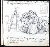 Tuschteckning av Fritz von Dardel, 1840. 