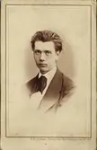 Ungdomsporträtt av konstnären Julius Kronberg (1850-1921), vid 19 års ålder. Kabinettsporträtt.
