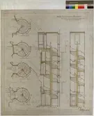 No 43 Nordiska Museet. Ritning till kommunikationstrappa af ek (kanslibyggnaden).