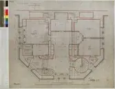 No 55. Nordiska museet. Kafeflygeln. Plan af entresolvåningen. 