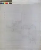 Ritning på väv över Nordiska museets huvudbyggnad. Underlag till No 103. Vestibulen.Trappa mellan tredje viloplanet och första galleriet sedd från vestibulen. Sektion. Vestibulen, stora trappan. 82x72,5 cm. Blyerts. Linjalritning. Osignerad.





