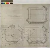 No 144. Nordiska Museet. Ritning till planer i Midtelpartiets trapptorn.