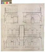 No 148. Nordiska Museet. Skärning i Midtelpartiets trapphus.