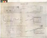 No 153 Nordiska museet. Ritning till midtelpartiets yttertrappa. Huvudfasad. Mosaik.