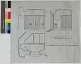 No 166. Nordiska Museet. Klosettinredning i kaféflygeln.