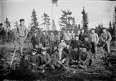 Skolpojkar på skogssådd, Berge, Timrå socken, Medelpad 1911