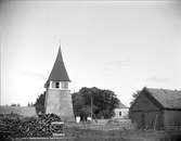 Klockstapeln vid Dalby kyrka, Dalby socken, Uppland september 1915