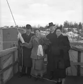 Sjösättning av 123 M/S Monica Smith. Flickan på bilden är fartygets gudmor.