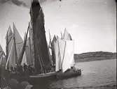 Arrangerad bild med oljekläder.