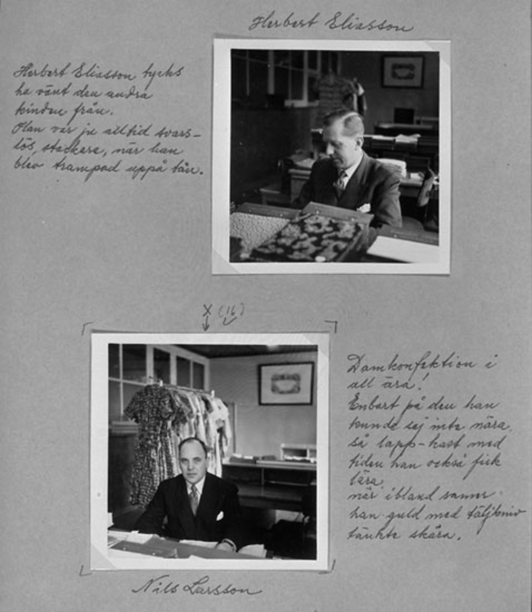 Holger Eriksson, Upper picture: Herbert Eliasson Herbert Eliasson seems to have turned the other cheek from. After all, he was always unresponsive, stacker, when he was stepped up his toe. Lower image: Nils Larsson Women’s confection in all glory! Only on the one he could not be close, so patchwork with the time he…