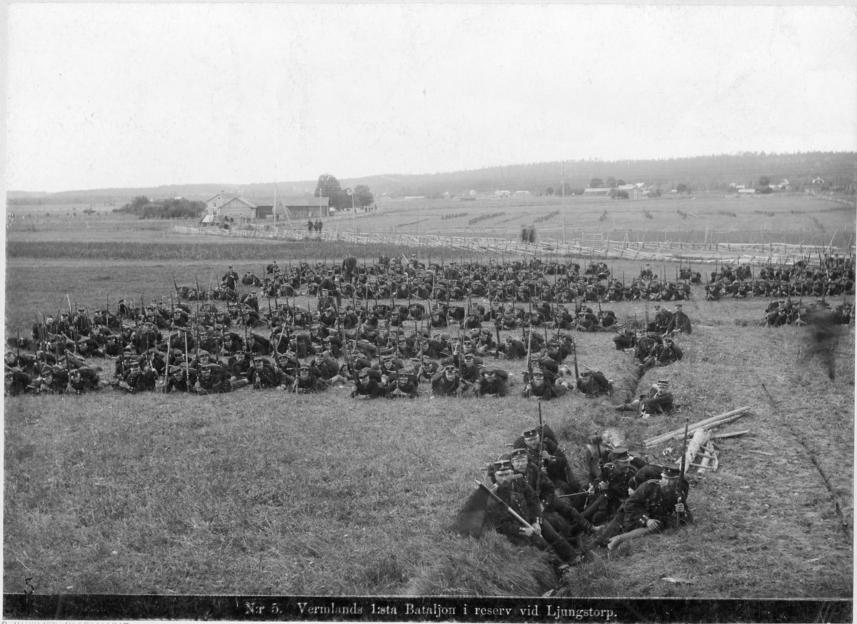 Bernhard Hakelier, The Regiment I 22, 1st Battalion in reserve was practicing at Ljungstorp in 1905.