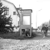 Telefonkiosk i Huskvarna.1950-tal.