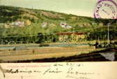 Stadsbacken med badhusparken, Sundsvall, kolorerat brevkort.