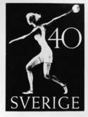 Ej realiserade förslag till frimärke Riksidrottsförbundet 50 år, utgivet 27/5 1953. Svenska gymnastik- och idrottsföreningars
riksförbund bildades 1903. Konstnär: Georg Lagerstedt.
Valör 40 öre.