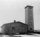 Gamla Brandstationen i Lindome, 1950-tal. Den finns kvar men slangtornet är rivet.