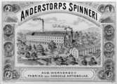 Anderstorps spinneri grundades 1829 - 1989, övergick till färgeri till 1897.
 Reklambild över området.