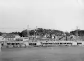 Idrottshuset under uppbyggnad. Stod färdigt 1965. Sandplanen framför nybygget är Frejaplan.