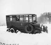 Provkörning av postdiligens, vintern 1923.