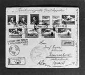 Rek-brev till Pernambuco, Brasilien. Frankerat med tjeckoslovakiska
frimärken som avstämplats 