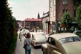 Vänstertrafik på Kvarnbygatan, 1960-tal