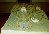 En modell av Gunnebo slott och trädgårdar, juni 1990.