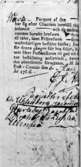 I en samling tryck med ryggtitel Kollegiers myndigheters bref 1761
- 1770.  I Generalpoststyrelsens bibliotek.  Foton 11/2 1960. 
Kartans baksida.